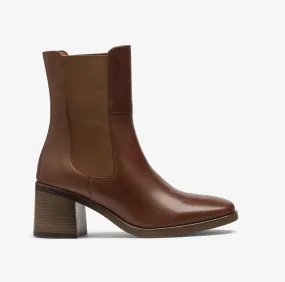 Botin Chelsea camel piel tacón-