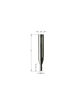 Fresa para pantógrafo 2 + 1 cortes rectos de 4 x 10 mm.
