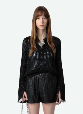 HALTY - Jersey de mezcla de cachemir con cuello redondo en negro