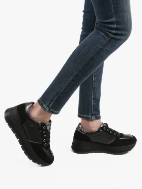 Igi&Co Deportivas mujer piel serraje con cuña plataforma