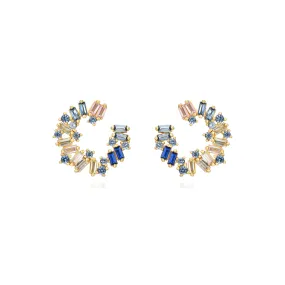 Pendientes Plata Onda Gold